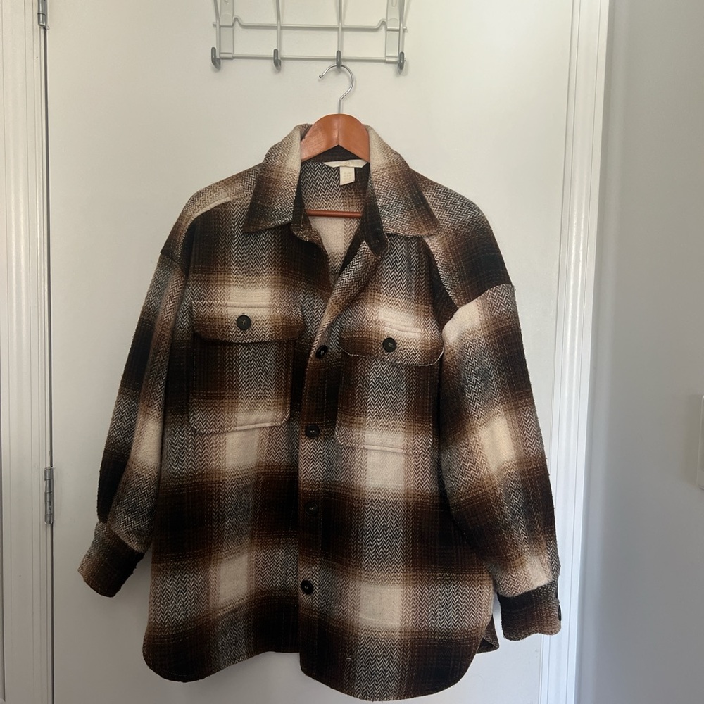 H&M Plaid Jacket - Brown and Cream